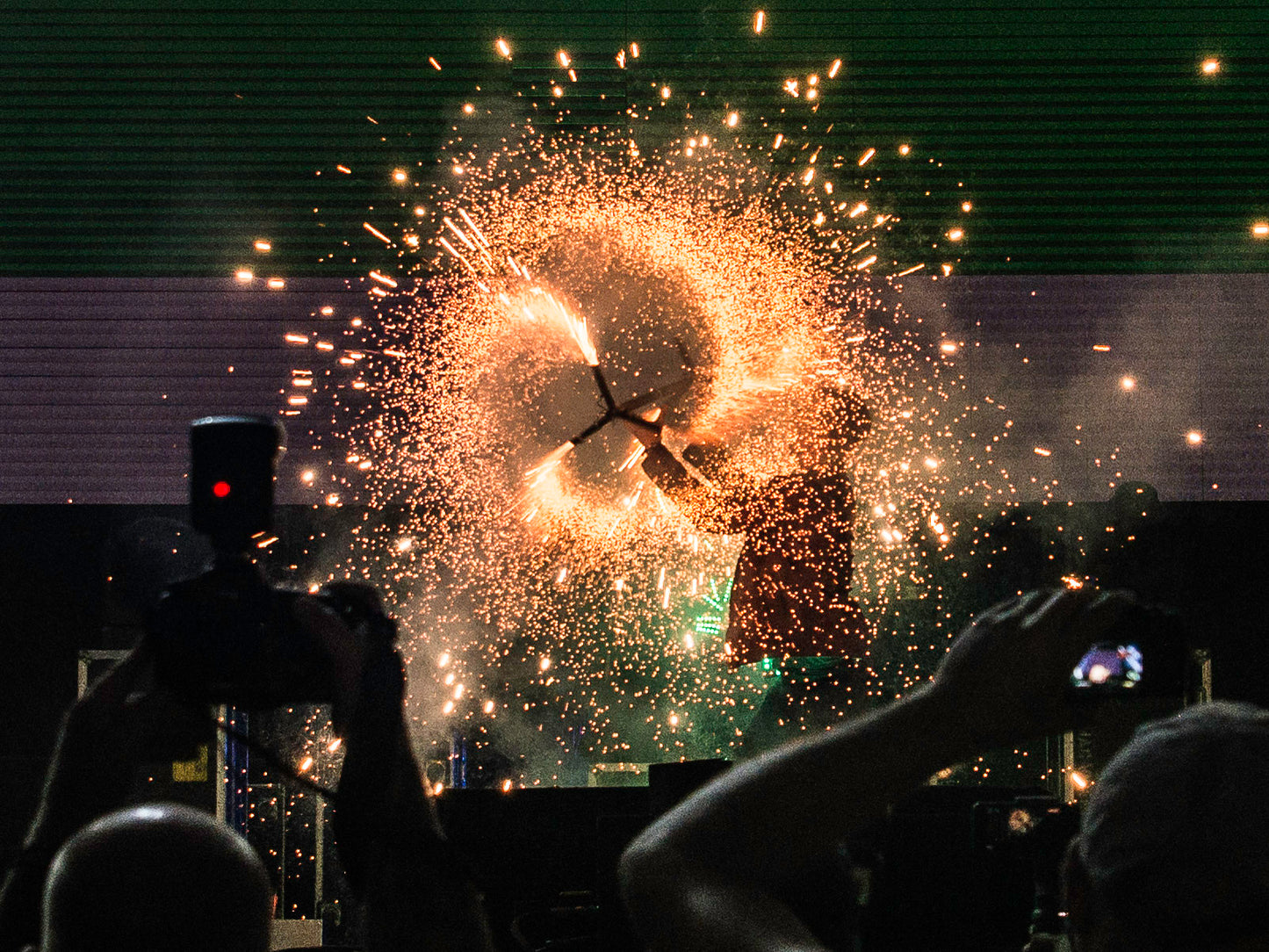 Pyrotechnical interior fountain